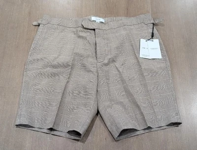 $145 Мужские REISS «Отправить» клетку шорты овсянка США 36 - Изображение 1 из 4