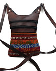 Handmade Leather Shoulder Bag Andean Mountains Cusco