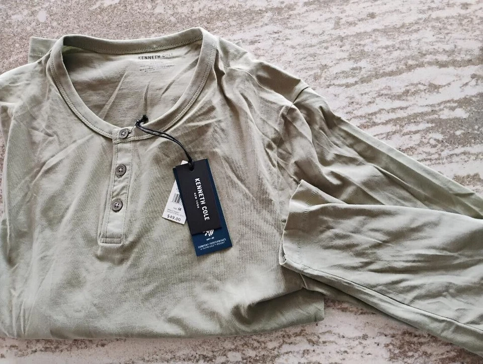 Camiseta Kenneth Cole Manga Larga 3 Botones Henley Mediana COMO NUEVA ¡ENVÍO GRATUITO! Foto 1 de 1
