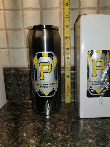 ⚾️ 2 NEW Pittsburgh Pirates MLB 16.9 oz. ThermoCan Cold / Hot Metal Tumblers Cover