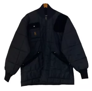 Bob Allen Black Puffer Quilted w/Black Suede Shooting Jacket MADE IN USA Size XL - Picture 1 of 5