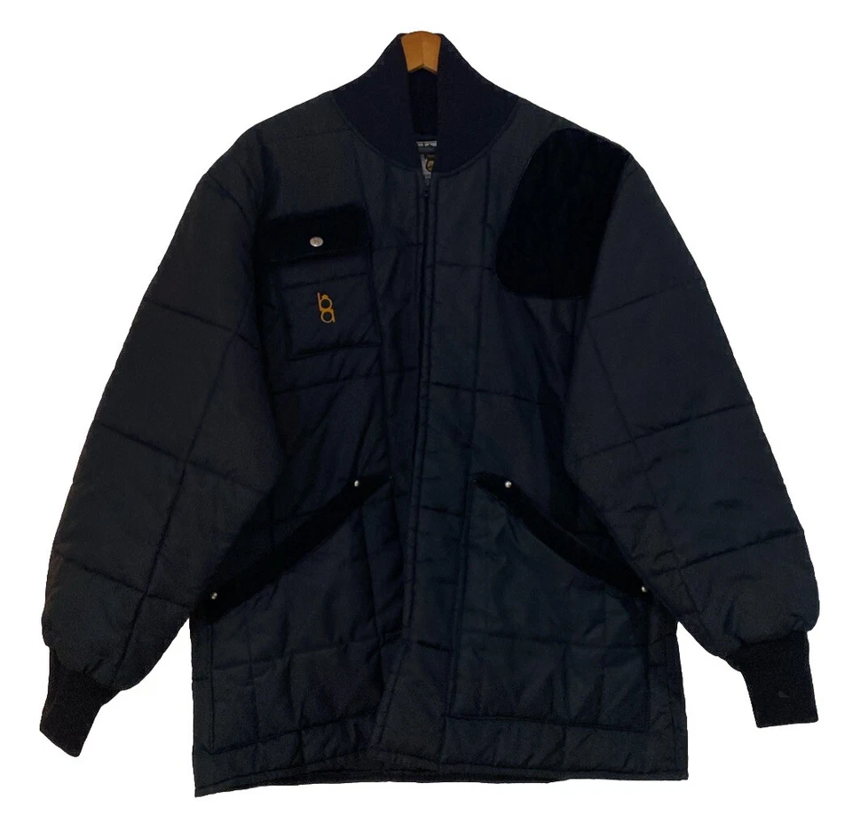 Bob Allen Black Puffer Quilted w/Black Suede Shooting Jacket MADE IN USA Size XL - Image 1 of 4