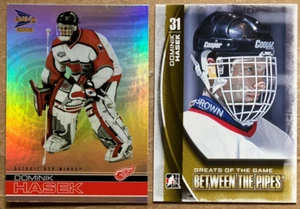 2 Dominik Hasek 2001-02 Prism Gold McDonalds #12, 2014 ITG #99 Detroit Red Wings - Picture 1 of 2
