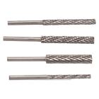 Versatile 3mm Shank Rotary Burr Tool Set for Woodworking and Carving 4pcs