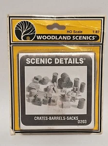 Woodland Scenics D203 HO Scenic Details Crates-Barrels-Sacks (Set of 13) - Picture 1 of 2