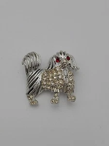 VINTAGE *WEISS SHIH TZU* BROOCH PIN GORGEOUS DESIGNER RHINESTONE DOG B12 - Picture 1 of 10