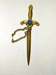 Belle broche epingle à cravate en or 750° C.1900 en forme d'épée - Picture 1 of 6