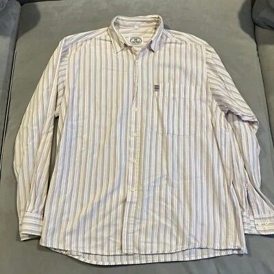 Vintage - TOM TAILOR - White Striped Button Down Shirt - Men's Large 41/42 - Image 1 of 4