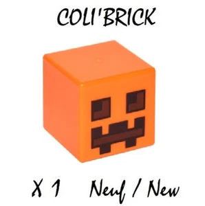 Lego 19729pb001 - 1x Tête Minecraft Pumpkin Jack O' Lantern Snow Golem Head Neuf - Picture 1 of 1