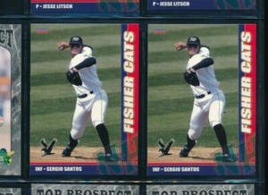 Lot (2) 2007 Choice #21 Sergio Santos New Hampshire Fisher Cats (CG147) SWSW