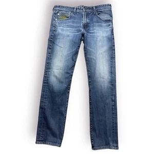 Adriano Goldschmied Jeans Hombre Protege 34 Azul Denim Botón Factory Distress - Imagen 1 de 9