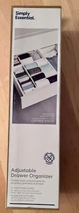 New Simply Essential Adjustable Dresser Drawer Organizers (6) White Organizers - Picture 1 of 8