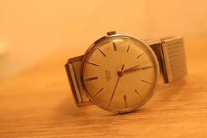Vintage Mens Gruen Geneve Cal 1506 Hand Wind Watch Nice Patina - Picture 1 of 6