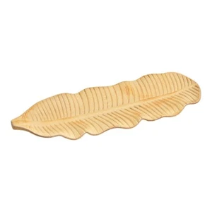 Deko Schale Blatt aus Holz Natur (B/H/T) 47x2x17cm neu Geschenkidee - Bild 1 von 1