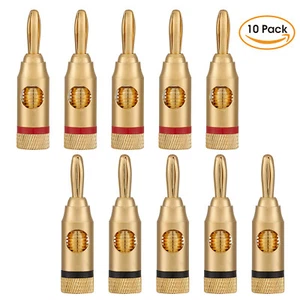 WGGE WG-3334 24k Gold Plated Banana Plugs (Open Screw Type) (5 Pairs) - Picture 1 of 8