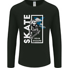 Skate Your Dreams Skateboard Skull Mens Long Sleeve T-Shirt