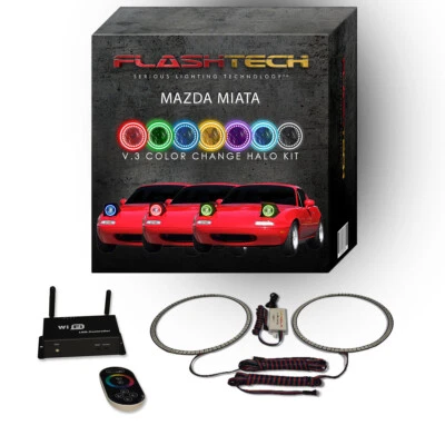 Kit Halo LED Multicolor RGB con App Wifi para Faros Mazda Miata 2090-1997 Foto 1 de 4