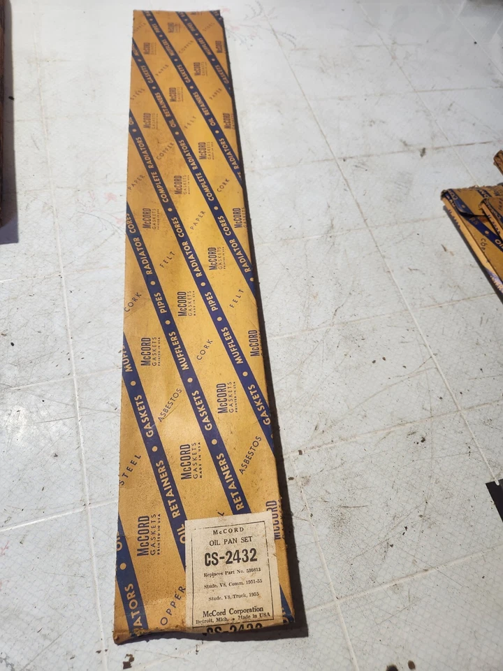 Nuevo de Lote Antiguo Juego de Juntas McCord Juego de Cacerolas de Aceite Studebaker 51-55 Commander 55 Camión V8 Foto 1 de 3