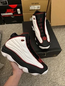 Jordan Pro Strong Black University Red 12 Mens Sneakers Outdoor 407285-005 - Picture 1 of 6