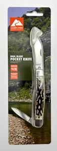 Ozark Trail Dual Blade Folding Pocket Knife 2.75" & 1.75" Stag Finish Handle NEW - Picture 1 of 2