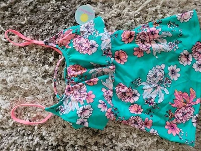 NEW ISLAND SOUL TANKINI TOP MULTI COLOR FLORAL HALTER TANKINI SWIM TOP WOMENS S - Image 1 of 4