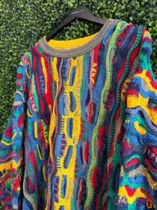 Vintage Coogi Multicolor Sweater Sz XL Biggie Hip Hop - Picture 1 of 4