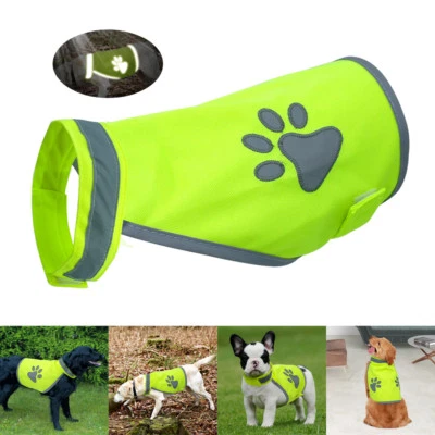 Dog Safety Vest Reflective Mesh Harness Hunting Dog Vest for Walking Paw Print - Image 1 of 4