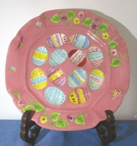 Plato para servir huevos de 12" Gates Ware del diseñador Laurie Gates para Pascua - Imagen 1 de 4