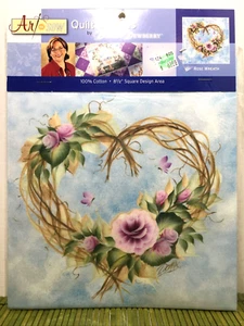 Art to Sew Quilt Squares Rose Wreath Donna Dewberry 8-1/2" Square Area - Picture 1 of 5