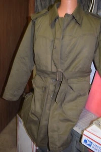 *vintage MILITARY BELTED over coat ARMY L german? - Picture 1 of 3