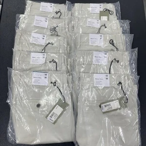 RESALE LOT of 10 Men's Skinny Chino Pants 33x30 Ivory NWT Stretch Comfort - Picture 1 of 3