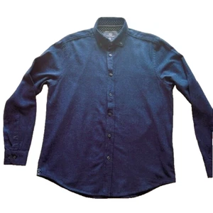 Report Collection Mens Flannel Shirt Medium Navy Button Down Soft Touch read - Picture 1 of 7
