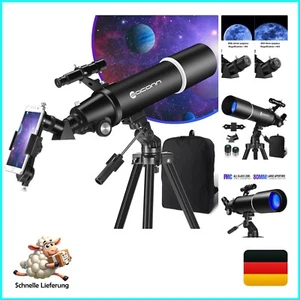Telescopio, Telescopio Astronómico para Adultos, 80mm Apertura 600mm Portátil R... - Imagen 1 de 11