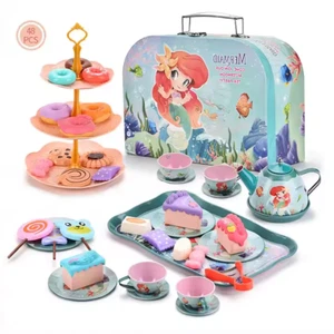 Mini Tea Party Set Princess Afternoon Tea Dessert Mermaid Toys Set for Girls 3+ - Picture 1 of 8