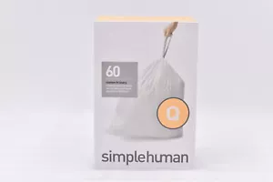 SimpleHuman Code Q Custom Fit Drawstring Trash Bags 50-65L / 13-17 Gallon 60Ct - Picture 1 of 5