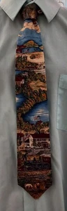 Vnt Max Raab Tango Americana Series Cross Country By Rail Dress Tie 100% Silk - Picture 1 of 9