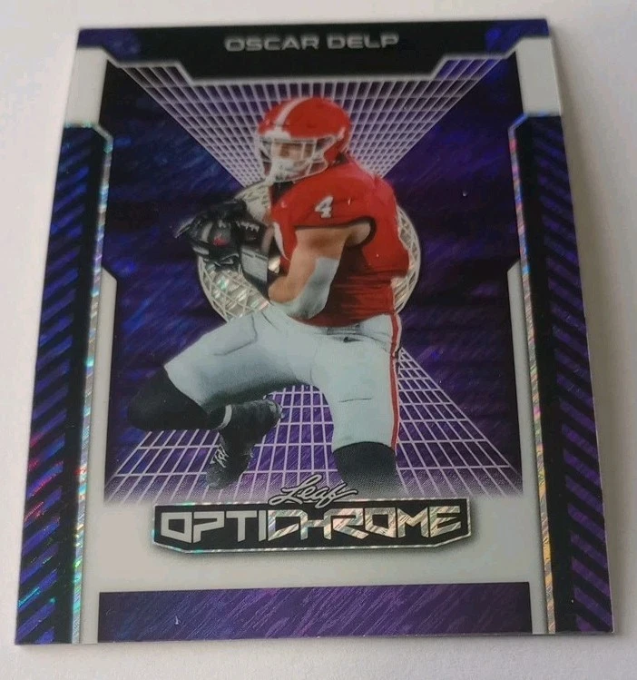 Oscar Delp 2025 Leaf Optichrome Purple 🟣 Shimmer Base Card 1/1 Georgia Bulldogs - Image 1 of 3
