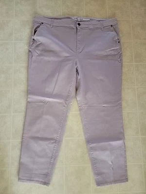 LOGO by Lori Goldstein Women's Pants Sz 22W Boyfriend Jean Pink/mauve - Image 1 of 3