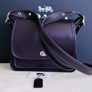 BOLSO BANDOLERA/HOMBRO COACH VINTAGE BERENJENA PÚRPURA RAMBLER NÍQUEL 9061 USADO EN EXCELENTE ESTADO - Imagen 1 de 16