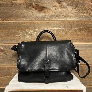 Vintage Leder LL BEAN Umhängetasche Aktentasche Büro Reise Messenger Bag schwarz - Bild 1 von 19