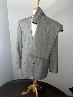 Traje vintage Brooks Brothers gris a cuadros 46L lana  Foto 1 de 4