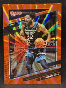 Karl-Anthony Towns 2021-22 Donruss #75 Orange Holo Laser - Timberwolves - Picture 1 of 2