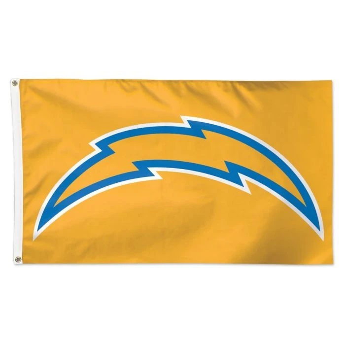 Bandera amarilla de fondo de los fanáticos del fútbol americano de Los Angeles Chargers bandera de regalo de la NFL Foto 1 de 1