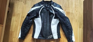 Frank Thomas FTL313 Venus Ladies Motorcycle Jacket Black White size M UK10 - Picture 1 of 16