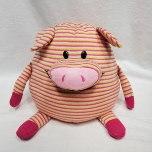 MUSHABLE POT BELLIES Pink Green Stuffed Striped Pig Piggy Plush Microbead 12" - Picture 1 of 9