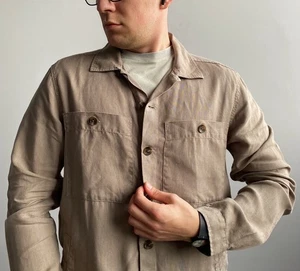 Massimo Dutti Men’s Linen Safari Jacket Size L - Picture 1 of 14