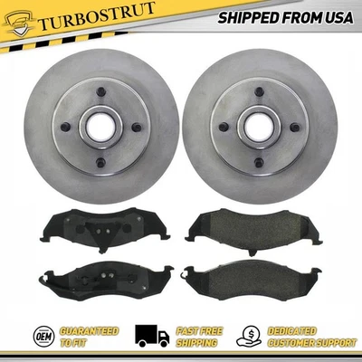 Kit de pastillas de freno y rotores delanteros centrados nuevos para Ford Cougar 1985-1988 Foto 1 de 4