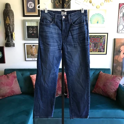 J CREW size 27 Stretch Denim Straightaway Straight Leg Cropped Jeans - Image 1 of 4