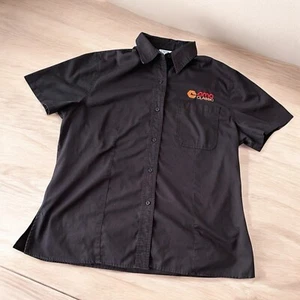 AMC Theaters Womens Employee Button Down Shirt Black Size L w Chest Pocket - Picture 1 of 8