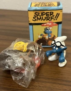 Vtg 1978 Schleich Peyo Super Smurf Log Car. 6745. New, Open Box. Hong Kong. - Picture 1 of 14